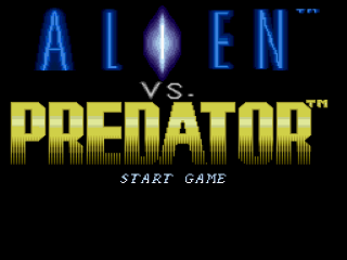 Alien vs Predator title screen for Super Nintendo